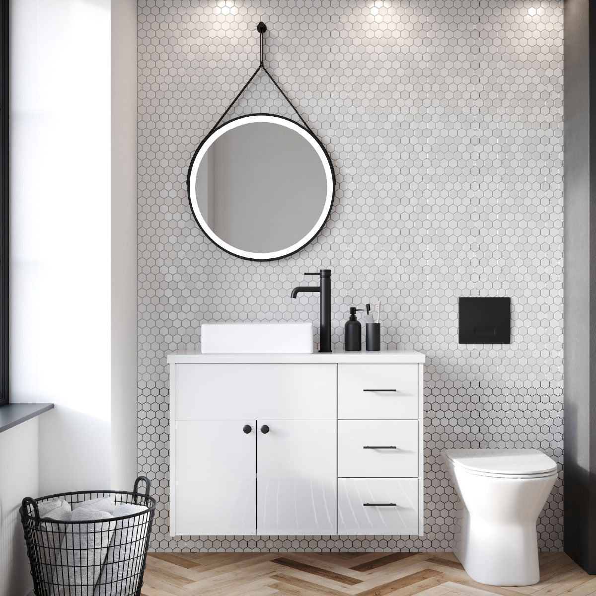 Belini Round LED Hanging Mirror HPS
