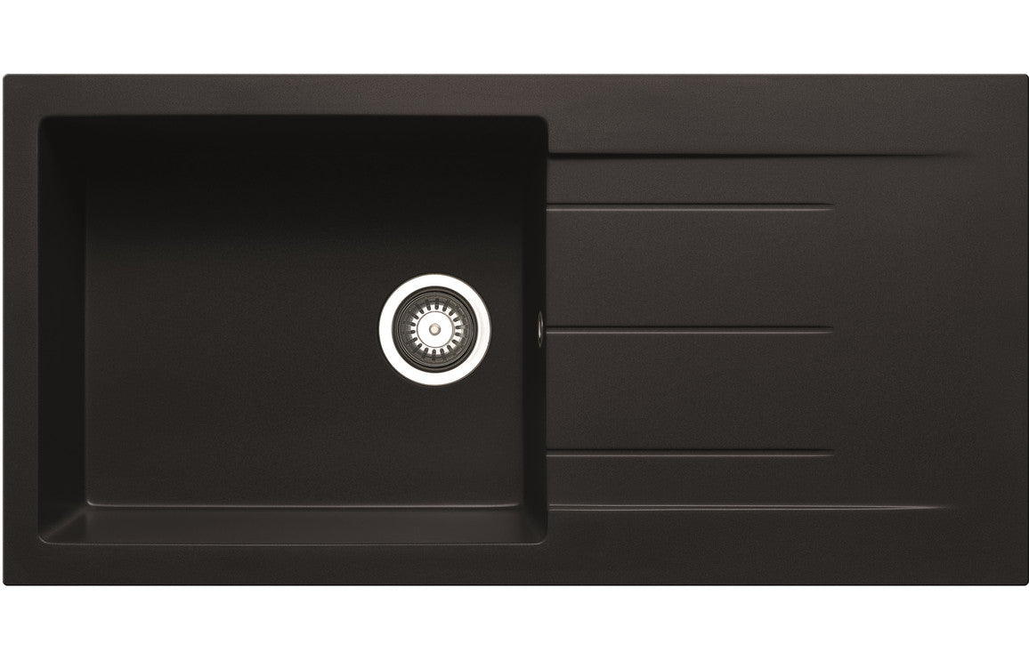 Prima+ Granite 1B Inset Sink & Staten Tap Pack - Black HPS Hartlepool Plumbing Supplies