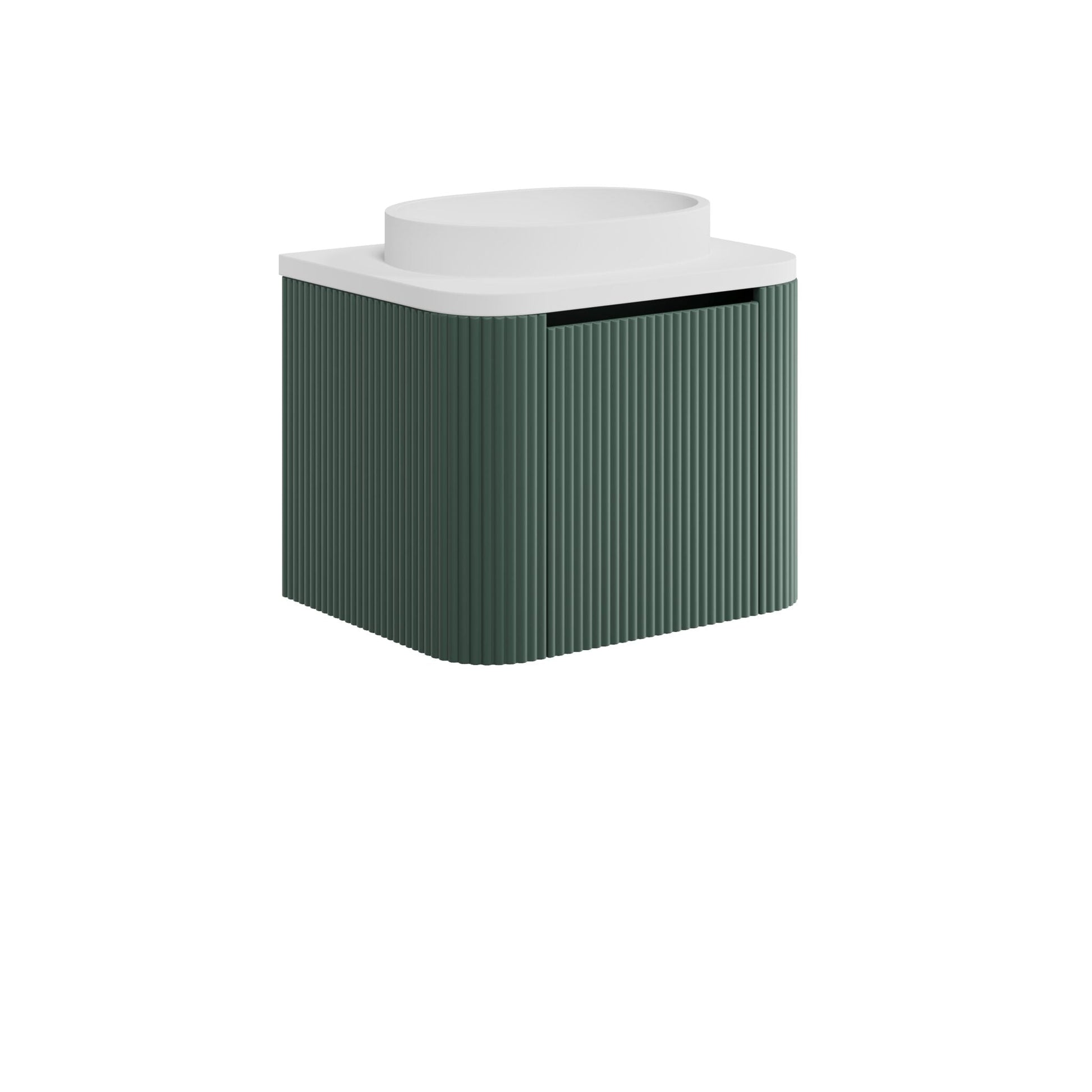 Scudo Linea Curve Oak 600mm Wall Hung Basin Vanity Unit HPS Hartlepool Plumbing Supplies