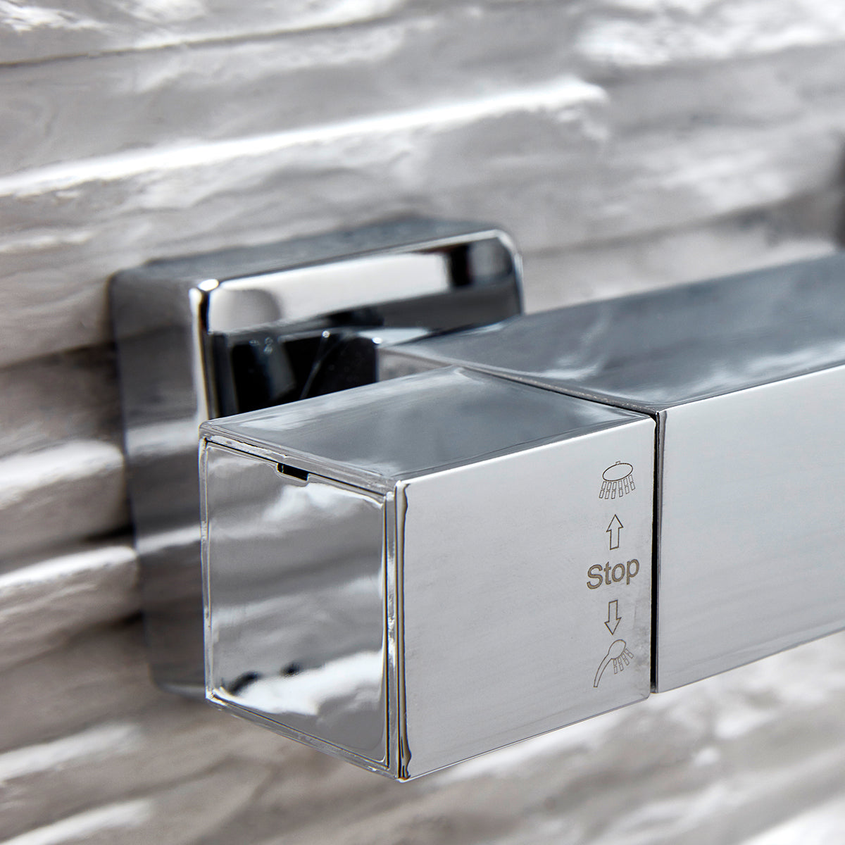 Elliot Chrome Square Rigid Riser Shower